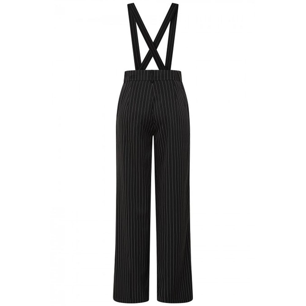 Banned - Pin Stripe Goals Weite Hose - Schwarz